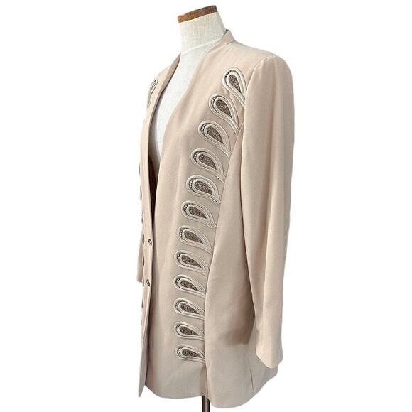 Vintage Moshita Couture Beaded Jacket 20 Champagne Evening Statement Glam Deco - Picture 8 of 13
